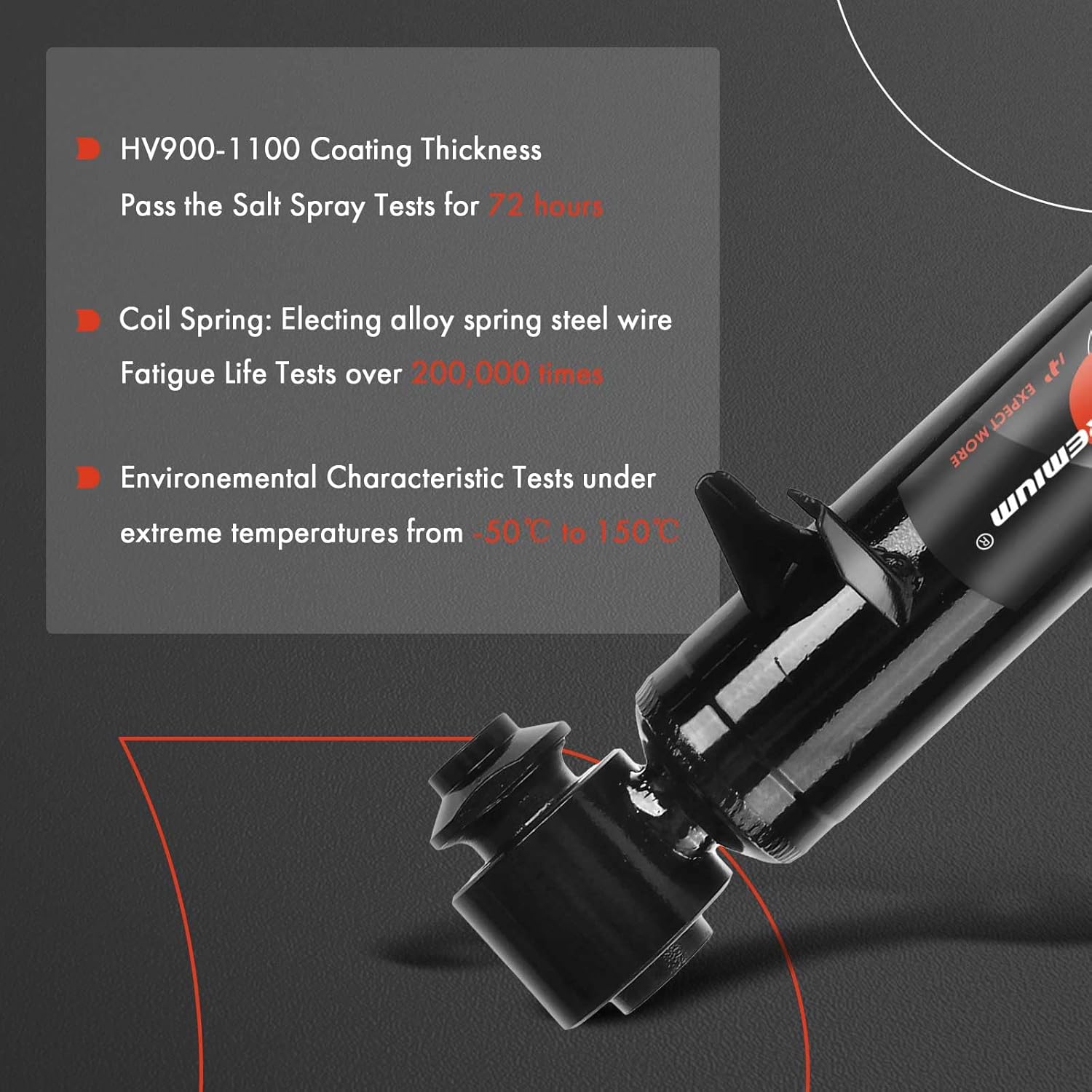 A-Premium Rear Strut Shock Absorber Compatible with BMW X5 2007-2013, X6 2008-2014, 2-PC Set