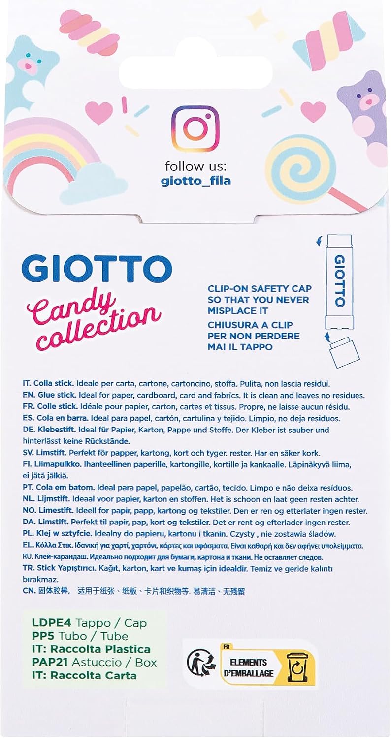 Giotto - Candy Collection Glue Stick, Transparent, F546700