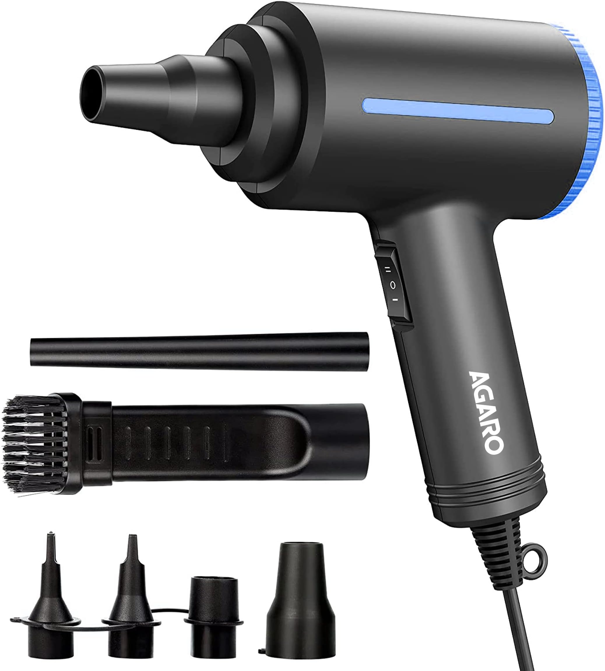 Compressed Air Duster,Air Blower, Powerful 48000 RPM, Variable Speed, Copper Motor, Air Spray/Blower for Electronics & Inflatables, Dust Cleaner for Computer, Laptop, Home, Car & Office, AD1719