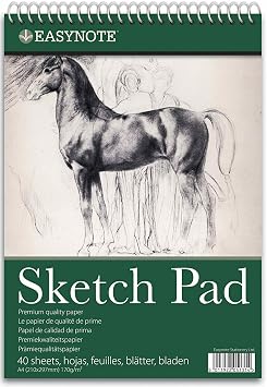 EasyNote A4 Artists Sketch pad - 170gsm Cartridge Paper (Pack of 2)