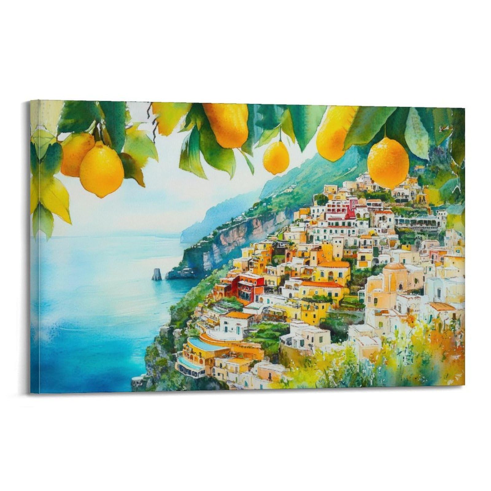 xiaoxiaoshen Santorini Landscape Greece Coastal Village Scenic_9 Canvas Poster Wall Art Prints Room Aesthetic Murals Bedroom And Living Decorations 20x30inch(50x75cm)