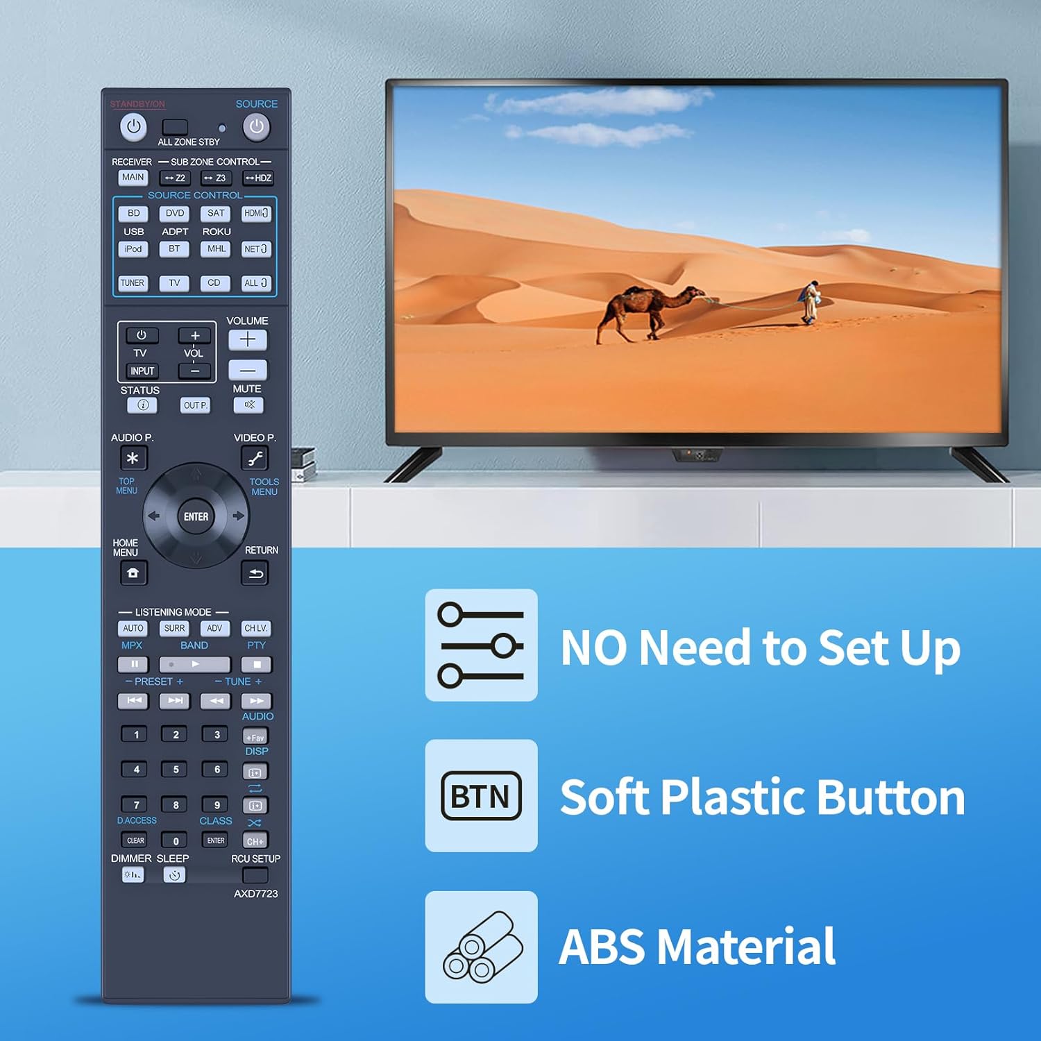 PZL New AXD7723 Replacementx Remote Control fit for Pioneer Elite Home Theater Receiver SC-95 VSX-80 SC-81 SC-82 SC-91 VSX-90 image 3 of 7 B0CLZYZ99Z