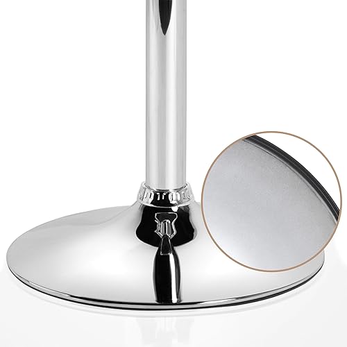 Miniatura 92 de Yaheetech Pink - Juego de 2 taburetes de bar de terciopelo ajustables, taburete giratorio moderno de altura de mostrador con base más grande para