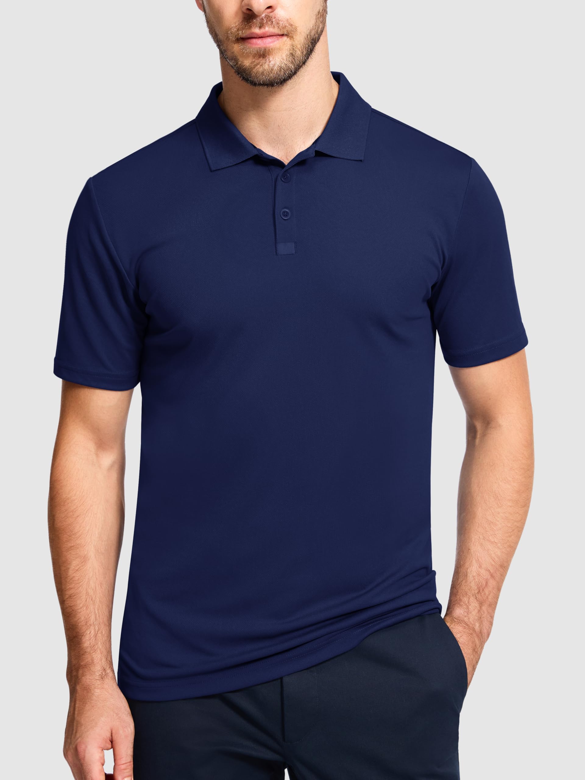 Pack de 3 polos de manga corta para hombre, transpirables, deportivos, ligeros, para golf, tenis, verano, secado rápido