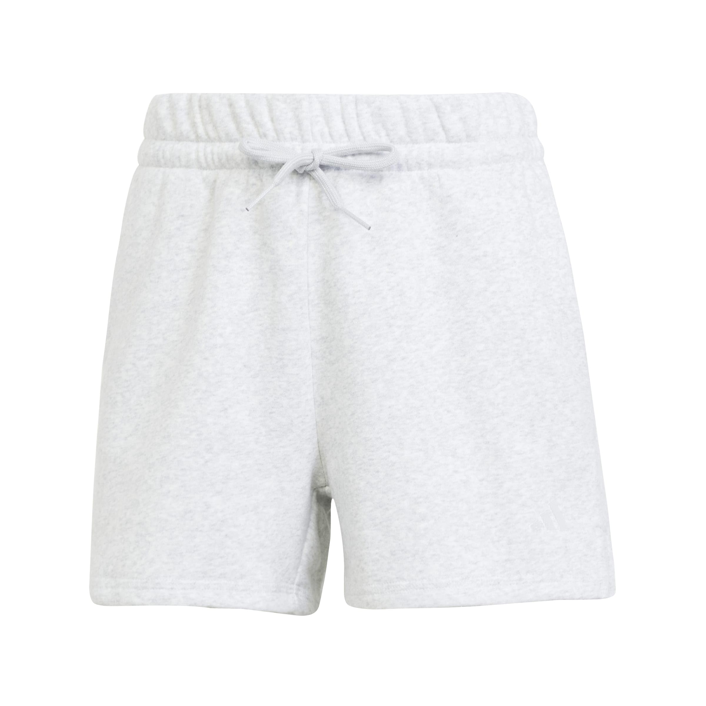 adidas Women's Essentials Small Logo Feel Cozy Shorts, Light Grey Heather/White, XS