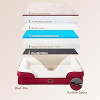 Vista 153 de EHEYCIGA - Cama ortopédica para perro grande, impermeable, de espuma viscoelástica y espuma tipo caja de huevos, bordes elevados, antideslizante