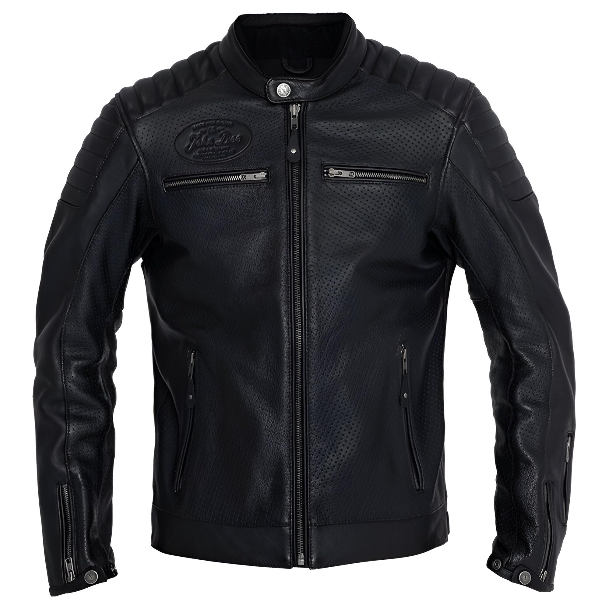 John Doe Dexter Motorrad Lederjacke, schwarz, 3XL