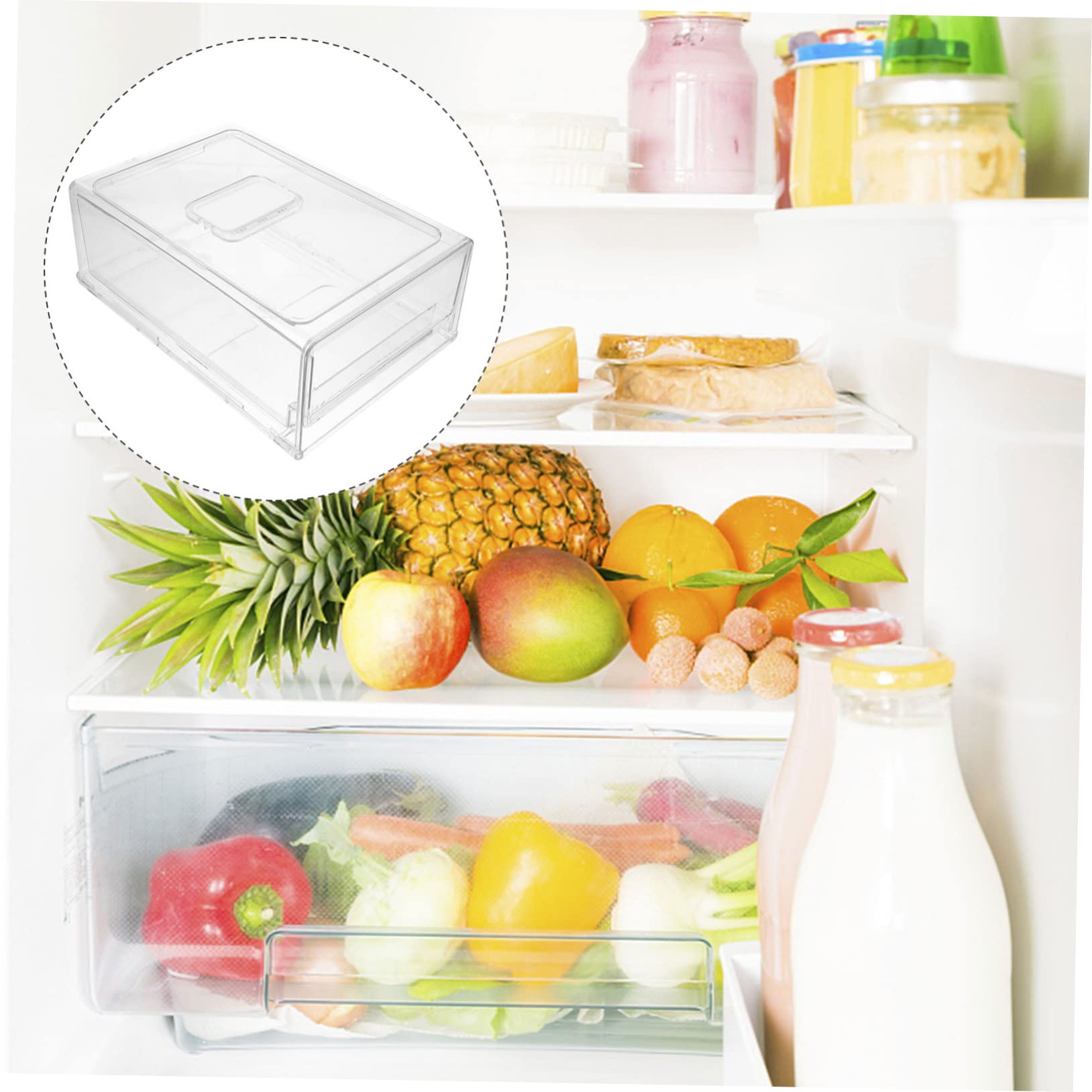 Alipis Frigoriferi Organizer Contenitore in Plastica Trasparente Per Congelatore Contenitore Per Frigorifero Cassetto Per Frutta e Verdura
