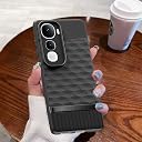 Pikkme Back Cover for Vivo Y400 5G Camera Protection 3D Hexa Cube Design Silicone Protective Bumper Case (Black) gallery image