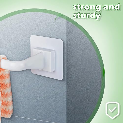 Miniatura 5 de Liitrton Toallero autoadhesivo sin taladro, colgador de toallas de mano para baño y cocina, almacenamiento automático (L, blanco)