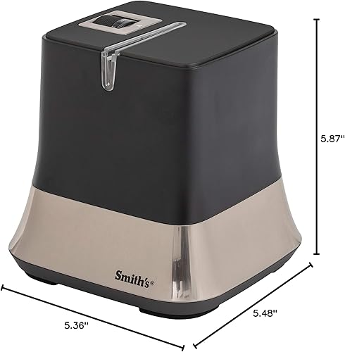 Miniatura 6 de Smith's 51111 Mesa Diamond - Afilador de cuchillos eléctrico ajustable – Negro – Rueda de afilado abrasivo + guías de cuchillas – Accesorios