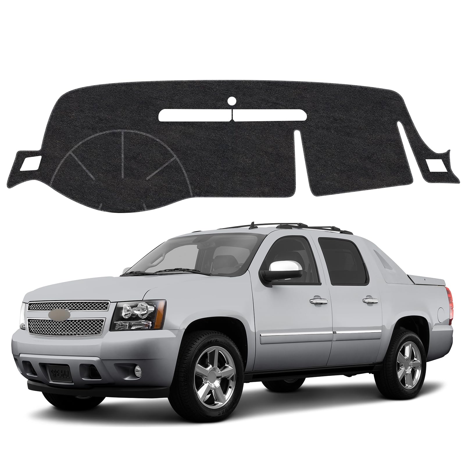 Dash Cover Mat Compatible with Chevy Avalanche Silverado 1500 LTZ 2007-2013 and Fit for Tahoe/Suburban/Yukon 2007-2014 Interior Accessories