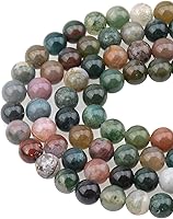 Vista 19 de Cuentas sueltas de 0.315 pulgadas/8mm de piedra natural redonda para hacer joyas con cordón elástico