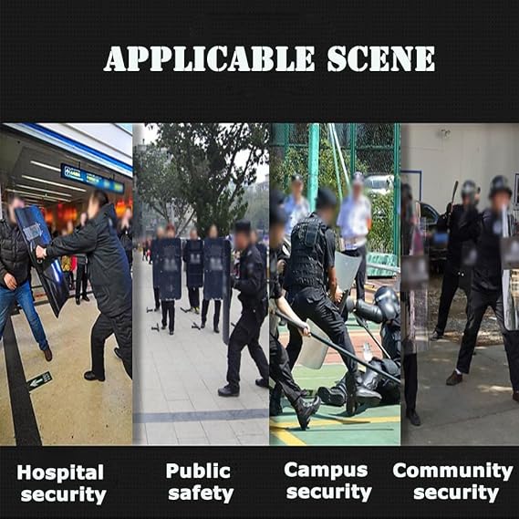 INTBUYING Rectangular Shield Security Shield Hand-held Six-Hole Foldable Grip 35 * 20 * 0.14 inch (500x900x3.5 mm) Black