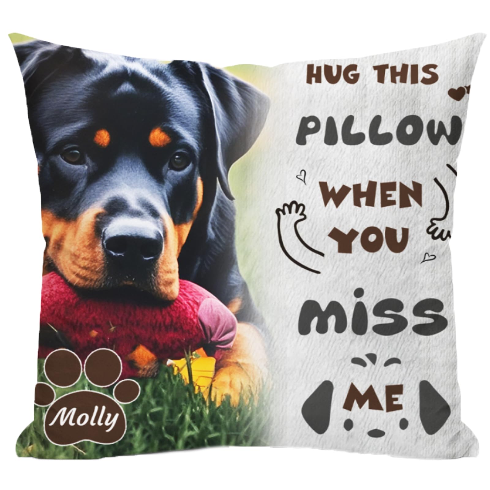 Umitive Custom Pet Memorial Pillow - Personalized Dog Photo & Name Pillowcase - Comfort Keepsake for Deceased Beloved Pets (Customizable)