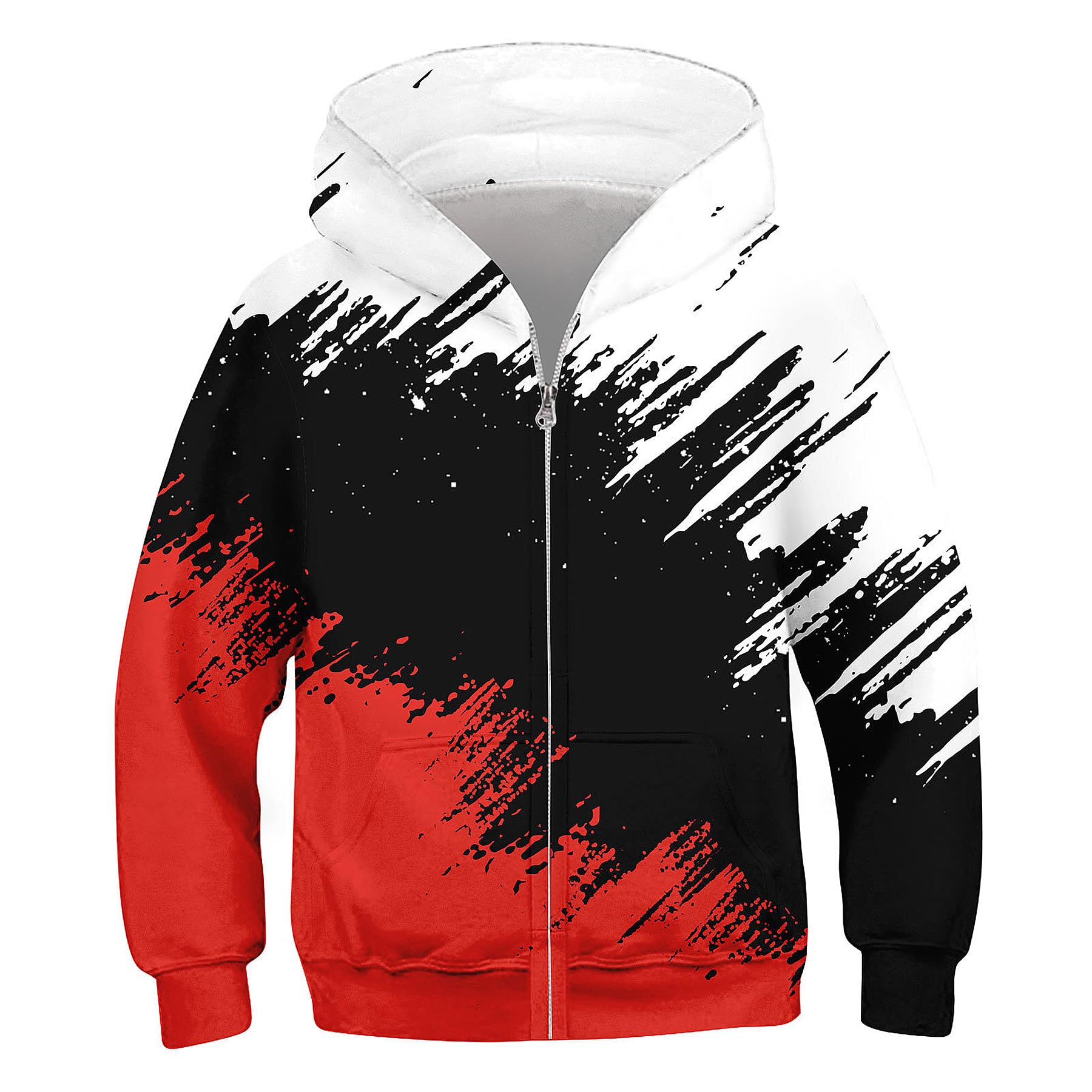 uideazone Boys Girls Zip Up Hoodies 3D Graphic Hooded Sweatshirts Hoody Coat with Pockets for Kids 6-14T