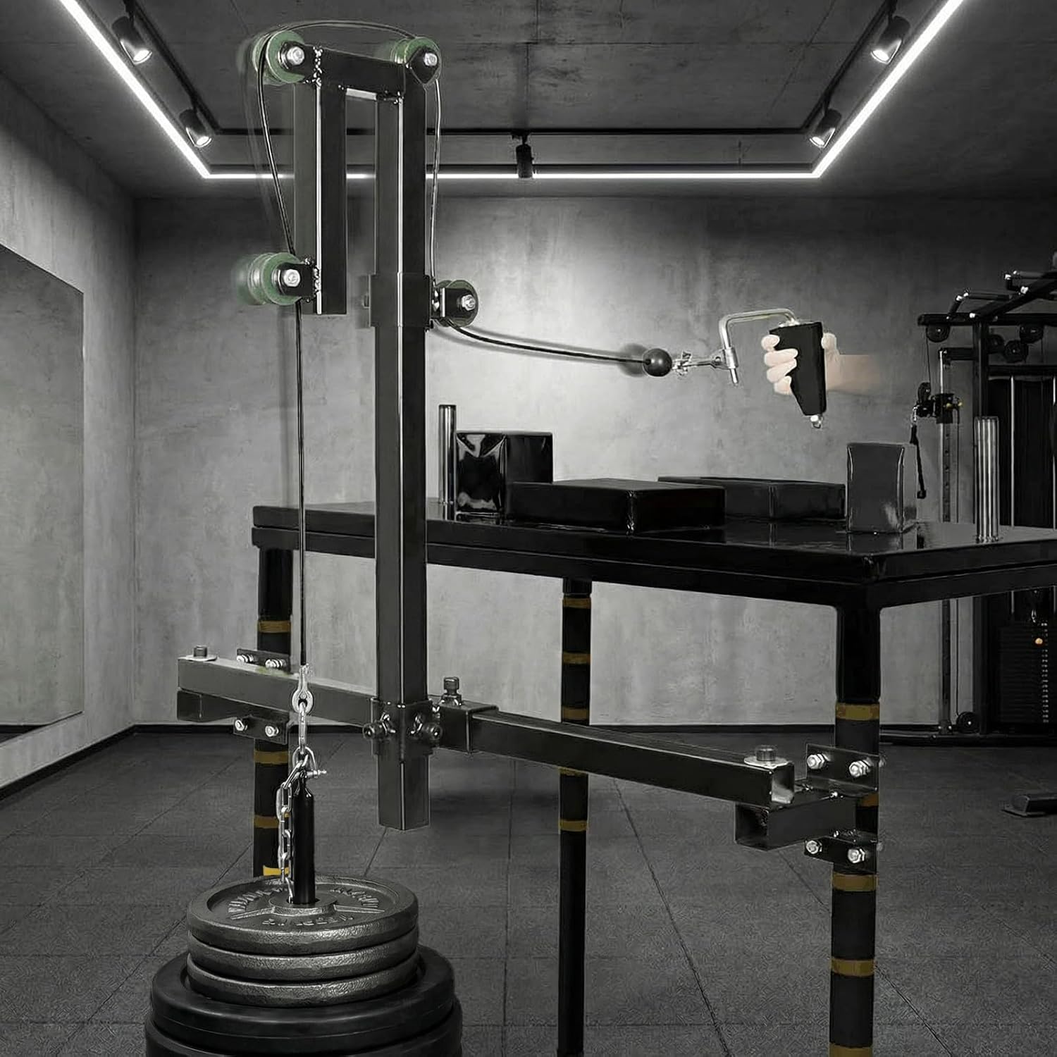 SYNTECSO Arm Wrestling Battle Table Training Pulley System, Tensile Force Professional Equipment Fitness Forearm, Table Corner Fixation Wrist Exerciser