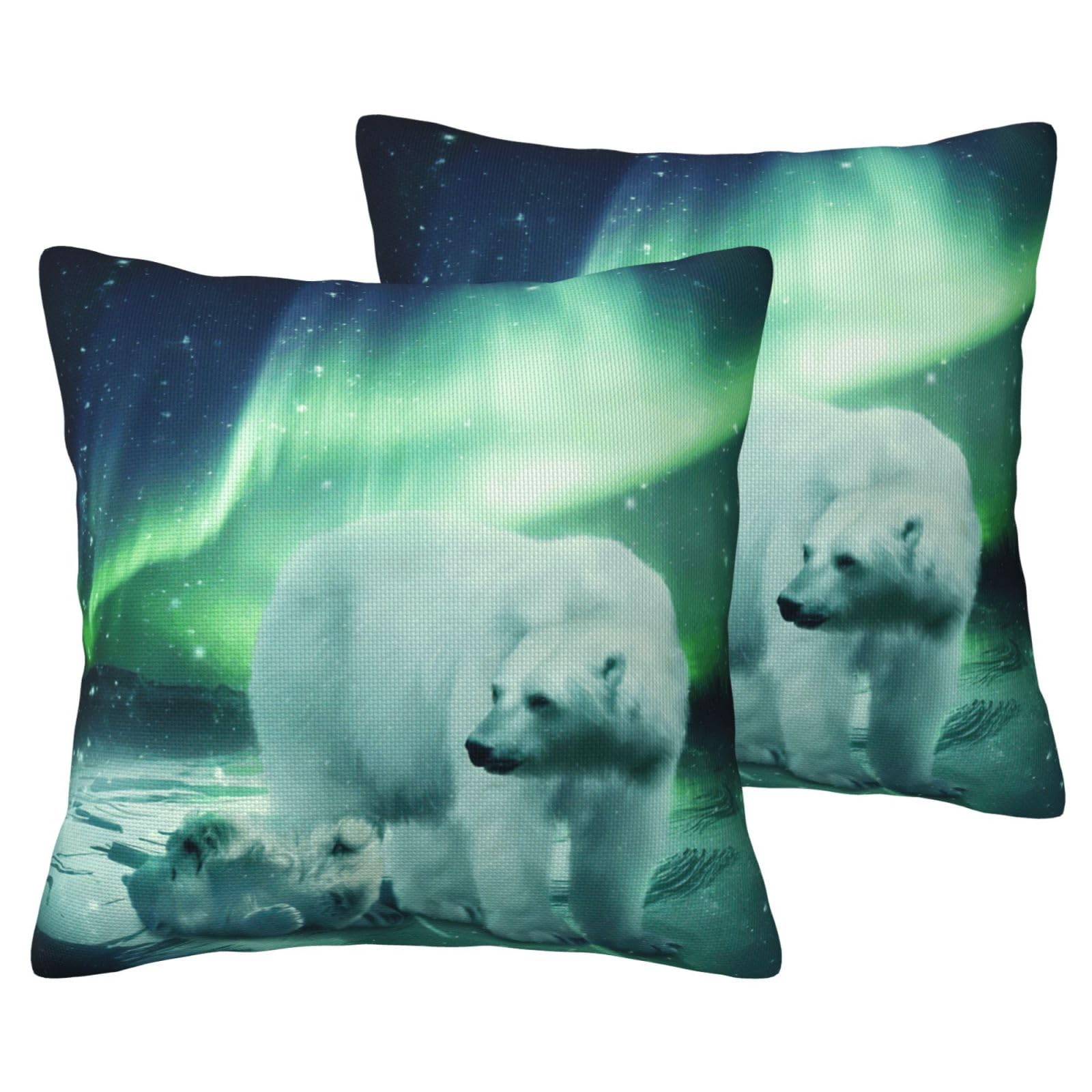 Taie d'oreiller ours polaire pour un salon style chalet scandinave