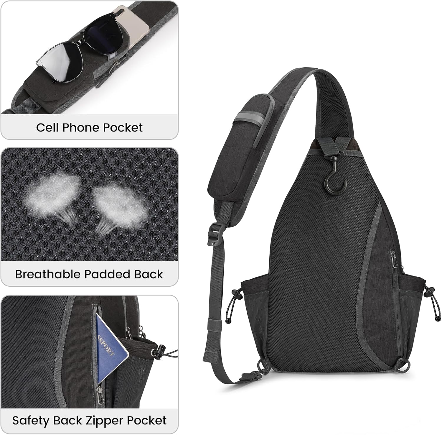 G4Free Pickleball Bag, Crossbody Sling Bag for Men Women, Pickleball Backpack, Pickle Ball Paddle Bag Gifts for Sports - Image 5