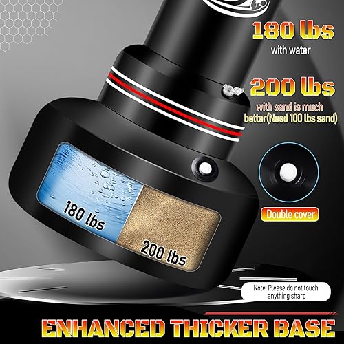 Miniatura 3 de Saco de boxeo independiente con guantes de boxeo, bolsa de boxeo pesada de 70 pulgadas con soporte para adultos y adolescentes, bolsa de kickboxing