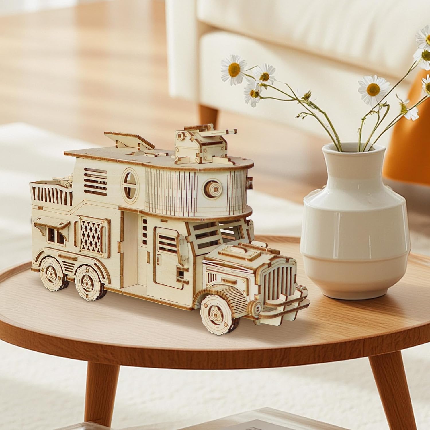 3D Wooden Puzzle for Adults, DIY Motor Home Model, Creative Assembly Model Building for Adults, DIY Assembly Puzzle, Woodcraft Kit for Christmas Day - Image 7