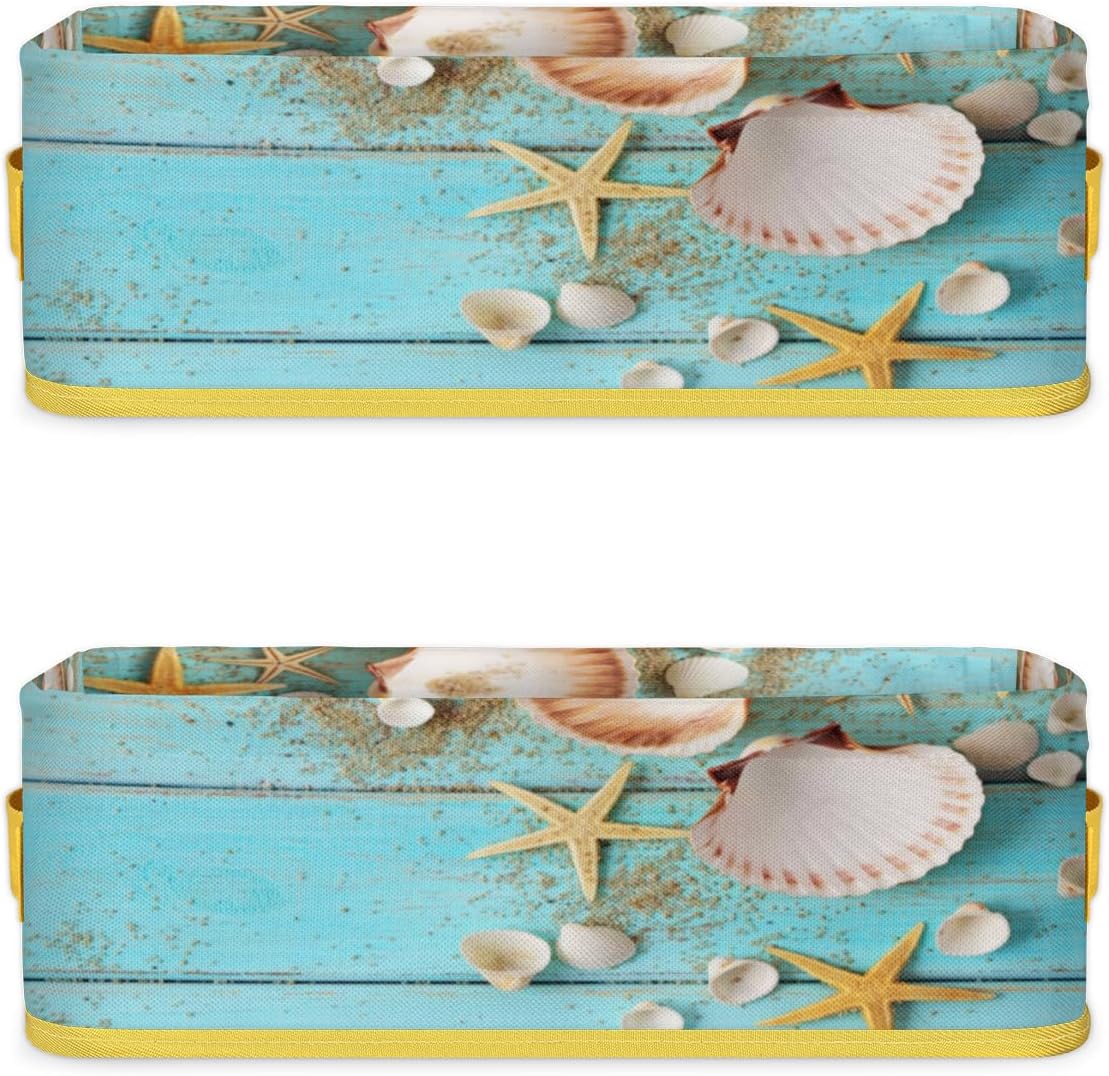 Amazon.com: Summer Seashell Bathroom Storage Baskets Waterproof ...