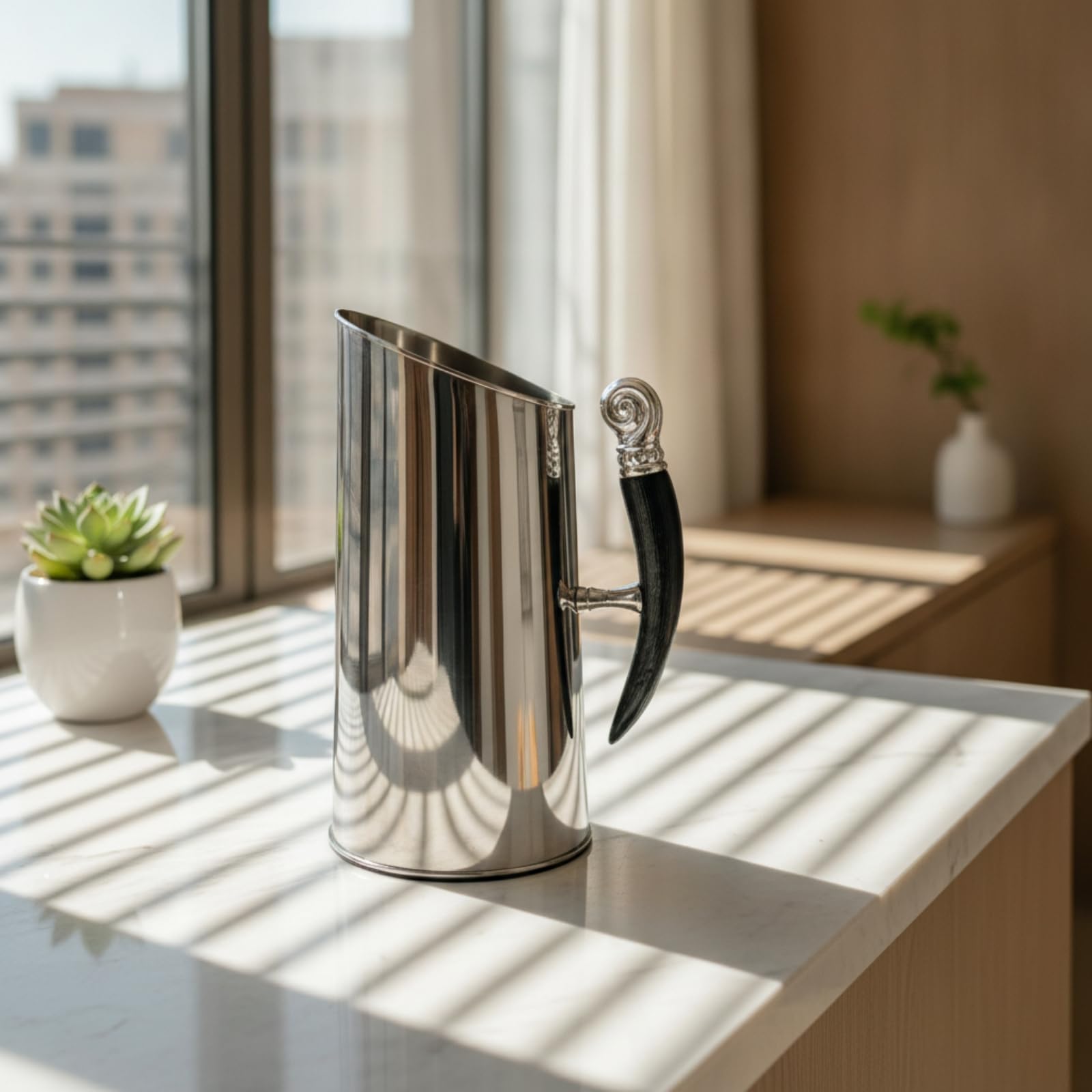 Seau à Glace INOX Seau à Glaçons Décoratif Bac à Glace avec Poignée pour Bar