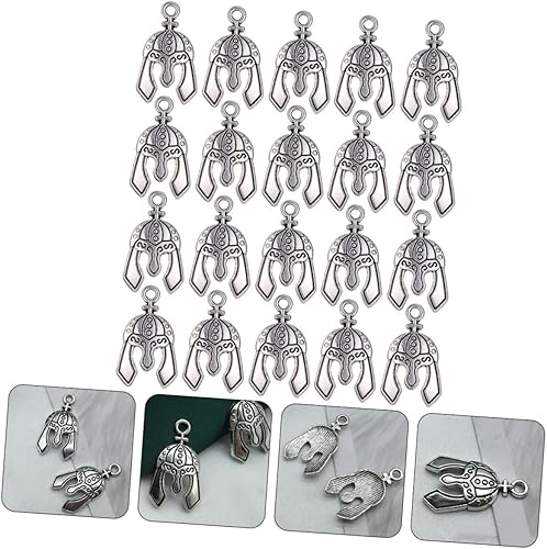 Miniatura 4 de 20 dijes colgantes para casco de caballero, aleación de plata antigua, accesorios para hacer joyas, pulseras, llaveros y proyectos de cosplay