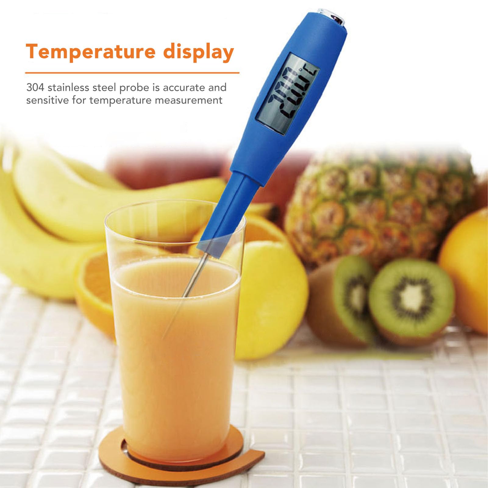 Candy Thermometer Spatula, ?50°C to +300°C Digital Cooking Thermometer with Pot Clip, 160mAh Multipurpose Thermometer, for Chocolate Jam Meat