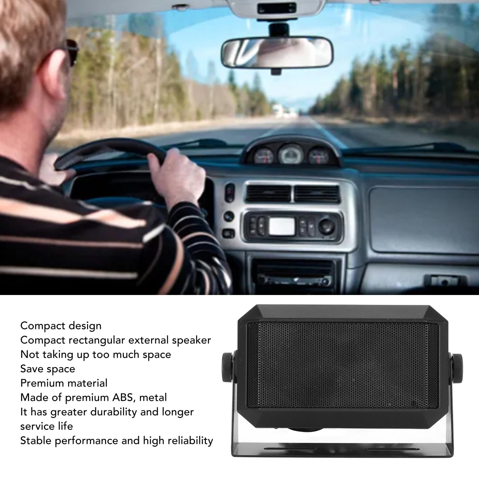 Haut-Parleur Externe pour Radio CB et Amateur, 5 W, Prise 3,5 mm, Son Clair, Installation Facile, Compatible avec Émetteur-récepteur Mobile