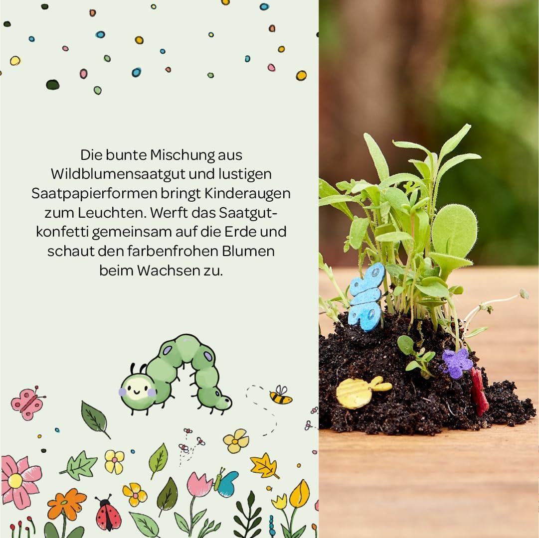 10 x Saatgutkonfetti von "Die Stadtgärtner" | Natürliches Konfetti aus Saatpaierformen & Saatgut | 100% ökologisch abbaubar | Ideal als Geschenk für Kinder oder als Mitgebsel zum Kindergeburtstag