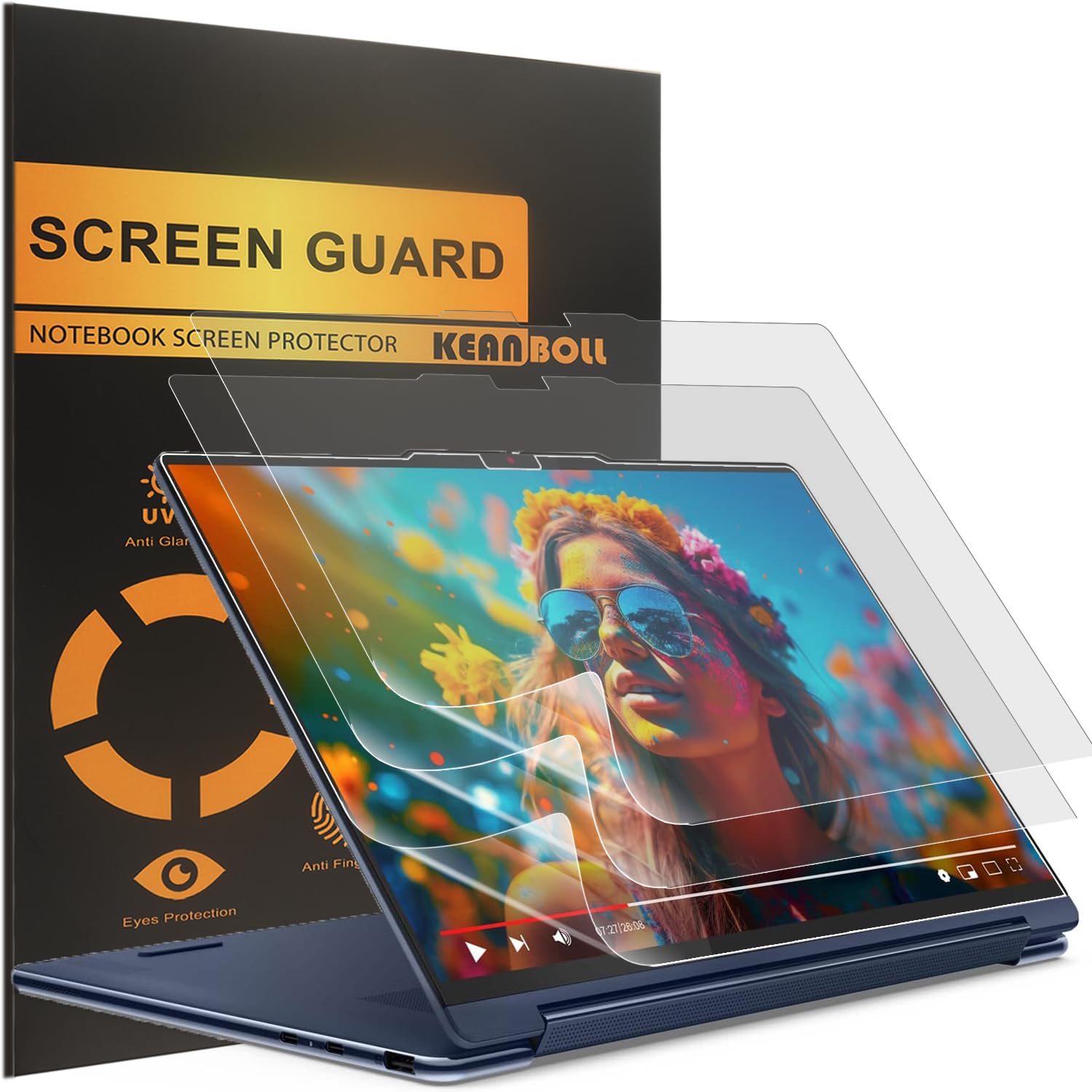 KEANBOLL Protector de pantalla táctil para laptop Lenovo Yoga Slim 7i 2 en 1 (14ILL10 Gen10), protector de pantalla antirreflejos y antihuellas dactilares (mate) (3 unidades)