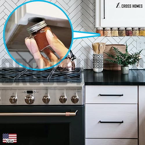 Miniatura 8 de Tarros magnéticos vacíos de vidrio hexagonales para especias, 20 juegos con tapas, coctelera, tablero, etiquetas, latas de especias de bricolaje