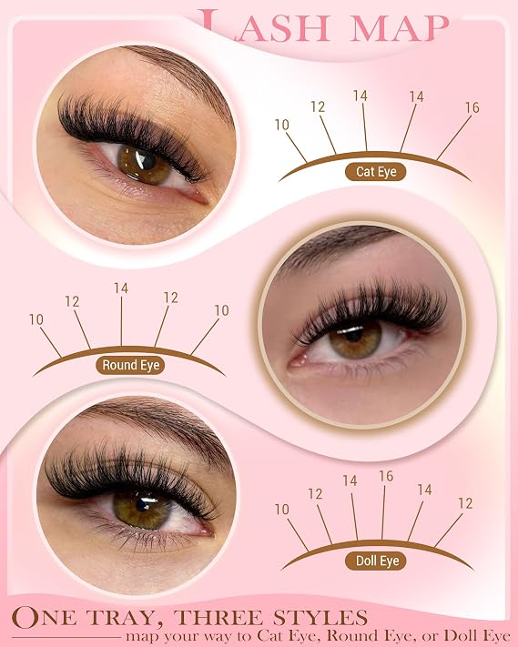 Wispy Individual Eyelashes Kit Natural Short 10-16mm Cluster Lashes Kit Fairy Eyelash Clusters C Curl Lash Clusters Kit 144Pcs Lashes Individual Cluster with Eyelash Brush
