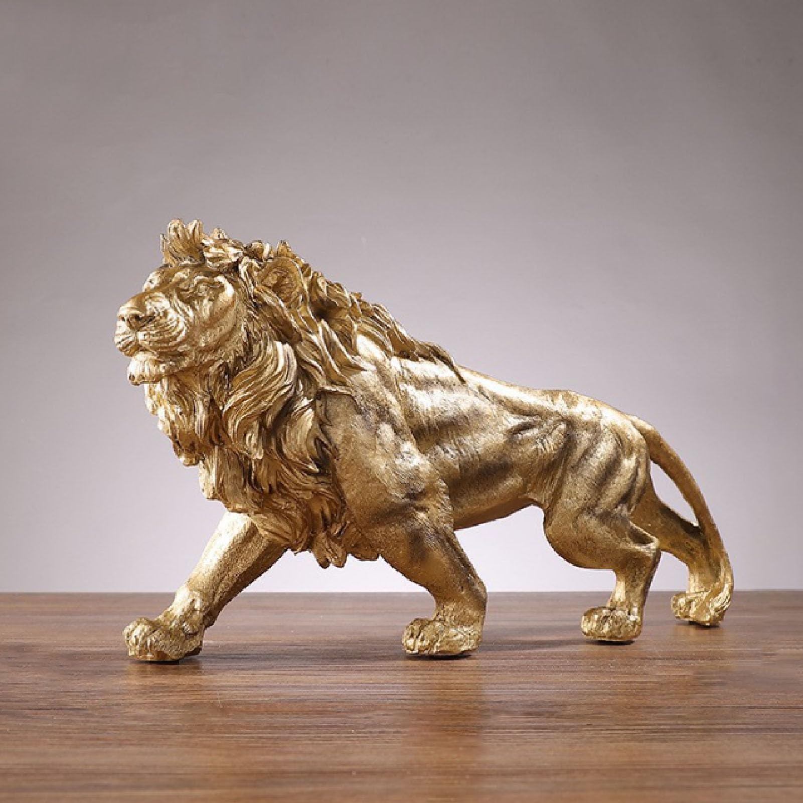 Pyhodi Statua di una Statuetta di Leone Forte, Decorazione per Ufficio, Casa, Scrivania, Scultura di Animali in Poliresina Fatta a Mano, Decorazione di Arte Moderna, Figurine da