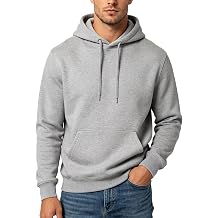 JIHUILAI Mens Hoodie Fleece Pullover Long Sleeve Hooded Sweatshirt Solid Color Drawstring Kangaroo Pocket HoodiesS-3XL