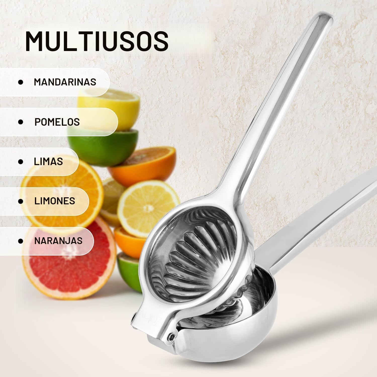 Exprimidor Manual De Cítricos De Acero Inoxidable - Para Limones Y Naranjas, Filtro Semillas, Fácil De Limpiar, Tamaño Compacto