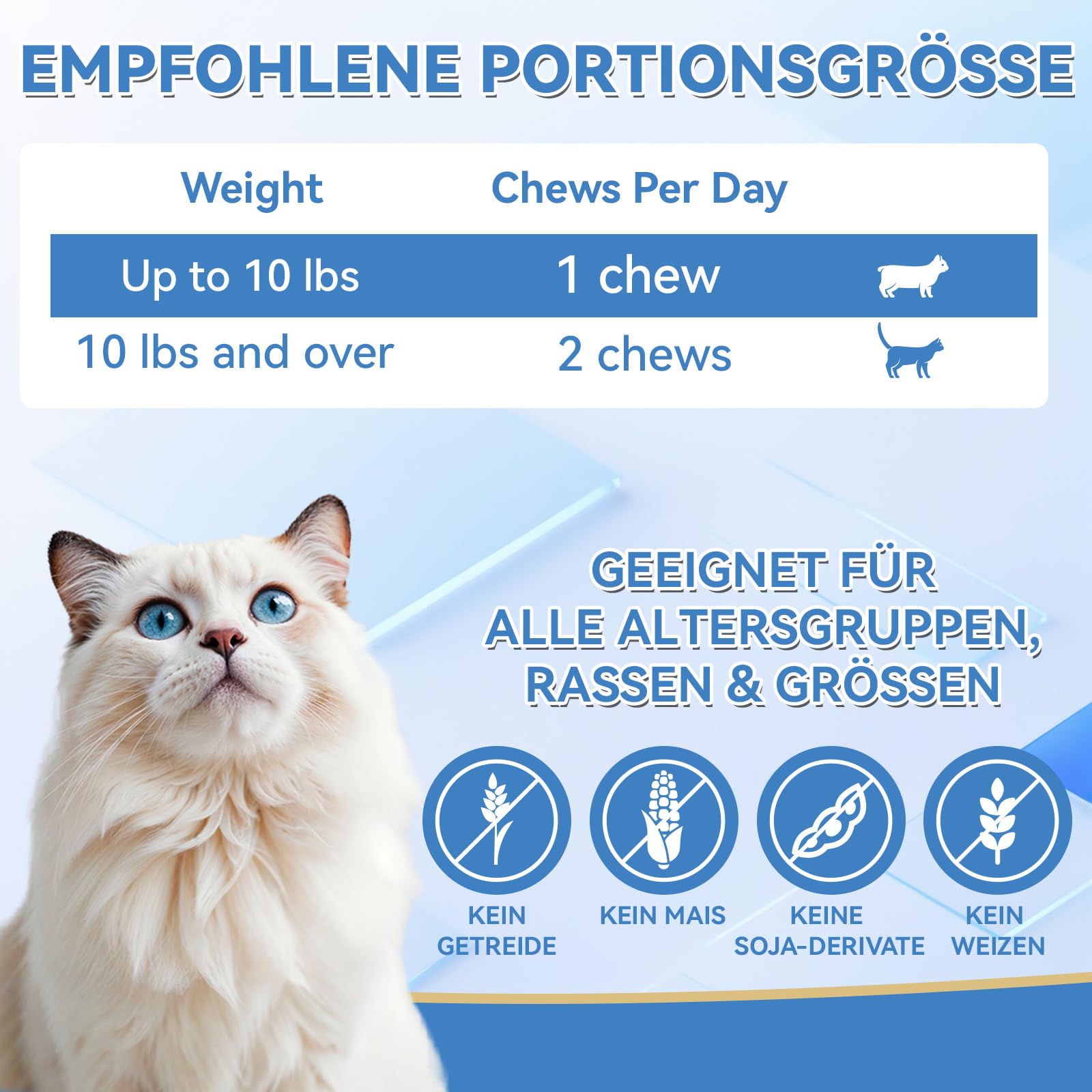 WEALLIN Beruhigungsmittel für Katzen, 200 Natürliche Leckerlis für Entspannung, Hilft bei Unruhe, Trennung, Tierarztbesuchen, Reisen, Lauten Geräuschen, Hähnchen Geschmack, Alle Rassen & Größen