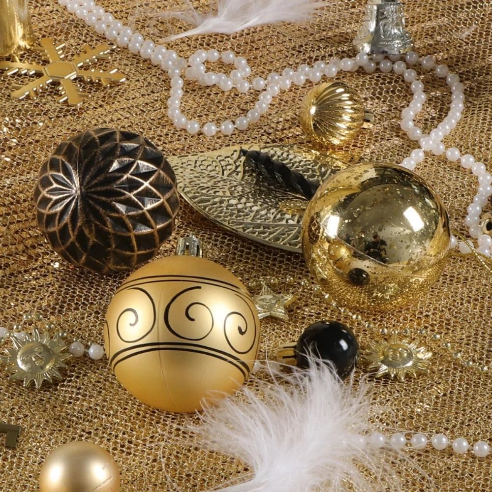 Bolas de Navidad Decoracion Juego de 70 Bolas navideñas de Varios tamaños, exquisitas Decoraciones for Fiestas navideñas, for Decorar el árbol.(Silver White)
