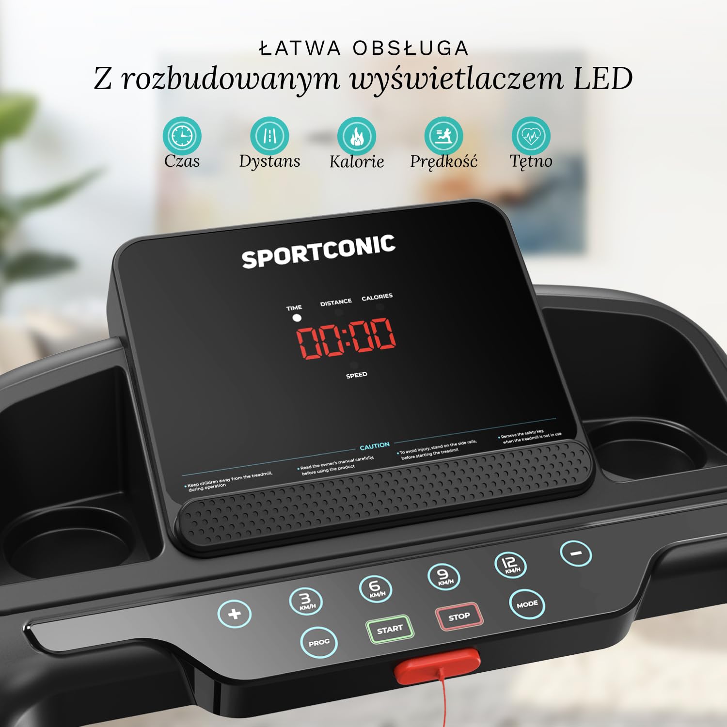 Sportconic Bieżnia Elektryczna 1-12KM/H | Bieżnia do Domu Składana | Bieżnia z Nachyleniem | Pod Biurkiem | Zestawie Uchwyt Na Tablet i Pilot (Bez maty ochronnej, 1-12 km/h (T140))