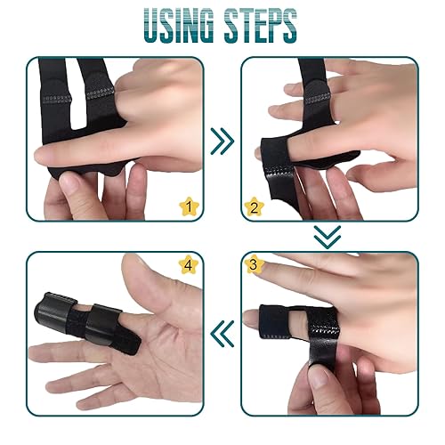 Miniatura 5 de Férula para dedos, 2 unidades, gatillo para dedo medio, índice, dedos de anillo, enderezamiento de artritis, nudillos, esguince y alivio del dolor,