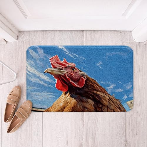 Miniatura 1 de Alfombras de Btah de animales de granja para ducha, bañera de pollo, alfombras de baño para niños, decoración rústica de granja divertida temática