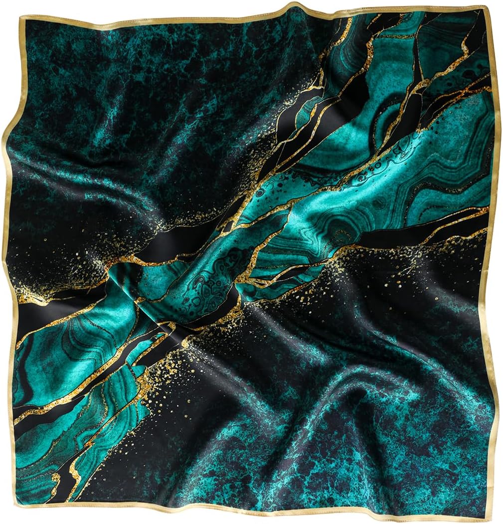 100% Pure Mulberry Silk Square Scarf-27''x27"Lightweight Hair Scarves Headscarf Night Sleeping with Gift Packed - Image 2