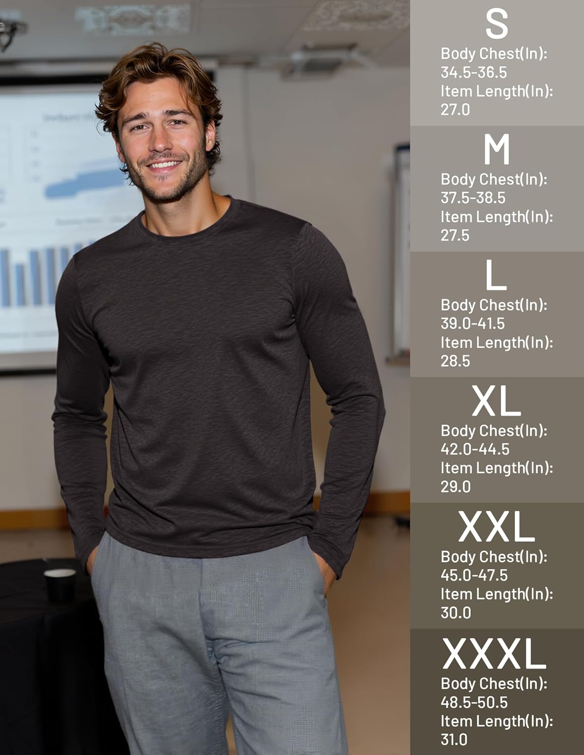 MIER X-Sofort Men's Long Sleeve T-Shirts Lightweight Super Soft Athletic Crew Neck Tees for Running Lounging Casual Workout - Image 6