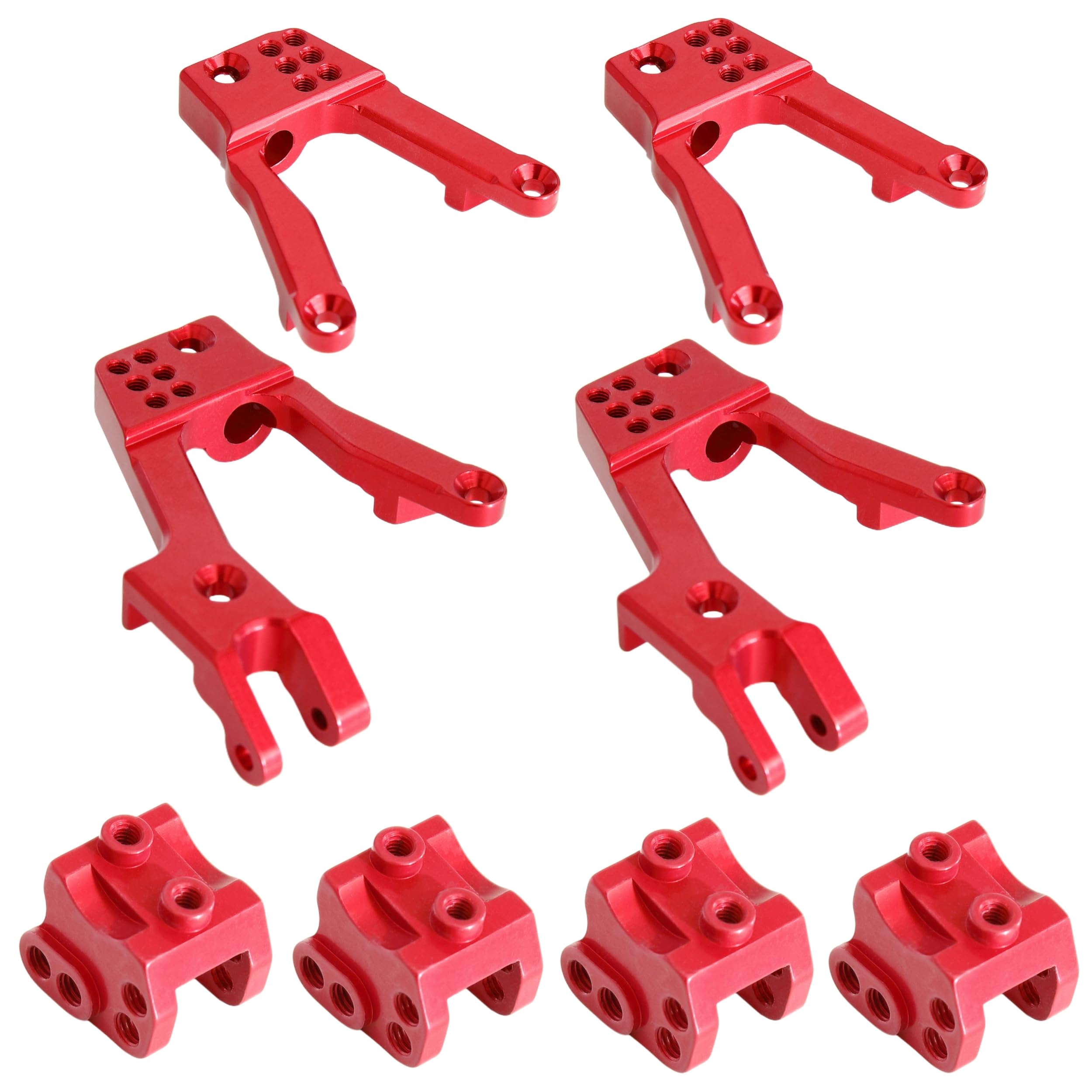 1/10 RC Car AXIAL SCX10 II 90046/90047 Metal Front Rear Shock Damper Tower Hoops with Mount Upgrade Part (Front+Rear+Code)