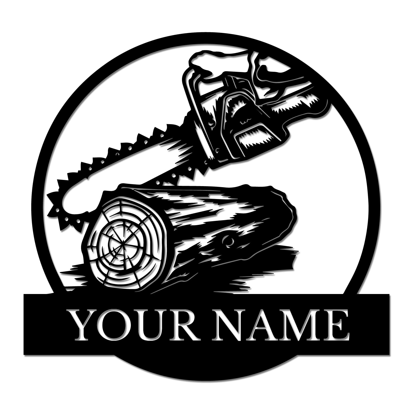 Ecentricart Style-2 Personalized Woodworker Metal Sign, Custom Chainsaw & Saw Blade Wall Art, Rustic Lumberjack Decor, Carpenter Gift, Man Cave Or Workshop Plaque (Style-2)