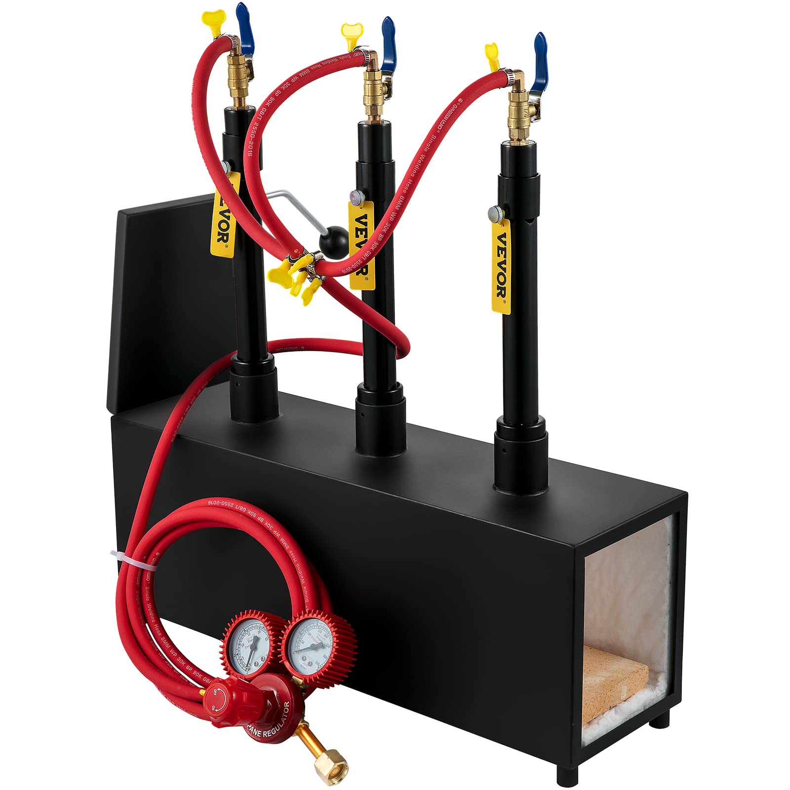 VEVOR Forja de cuchillos de propano, horno de herrero con tres quemadores, forja de metal cuadrada portátil con una sola puerta duradera, gran capacidad, para herrería, fabricación de cuchillos,