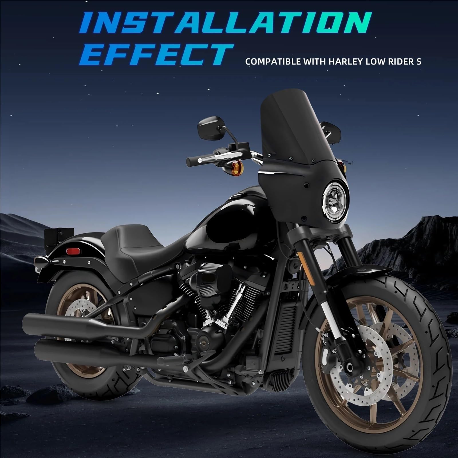 Owiewka Deflektor Wiatru 15" Szyba Przednia Pasuje Tylko Do Harley Softail Low Rider S FXLRS 2020-2024 Spojler motocyklowy