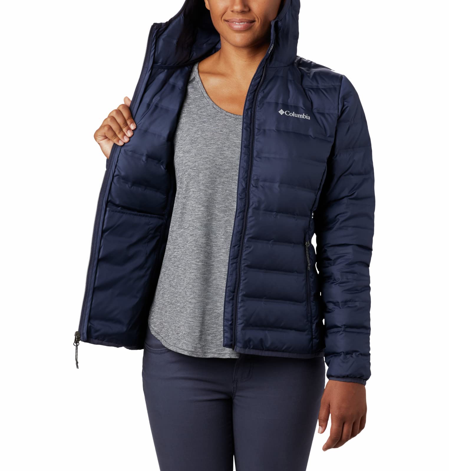 Amazon.com: Columbia Women's Lake 22 Down Hooded Jacket, Nocturnal