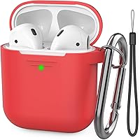 Vista 20 de AhaStyle Funda Protectora de Silicona Mejorada [LED Frontal Visible] Compatible con Apple AirPods 2 y 1 (Negro)